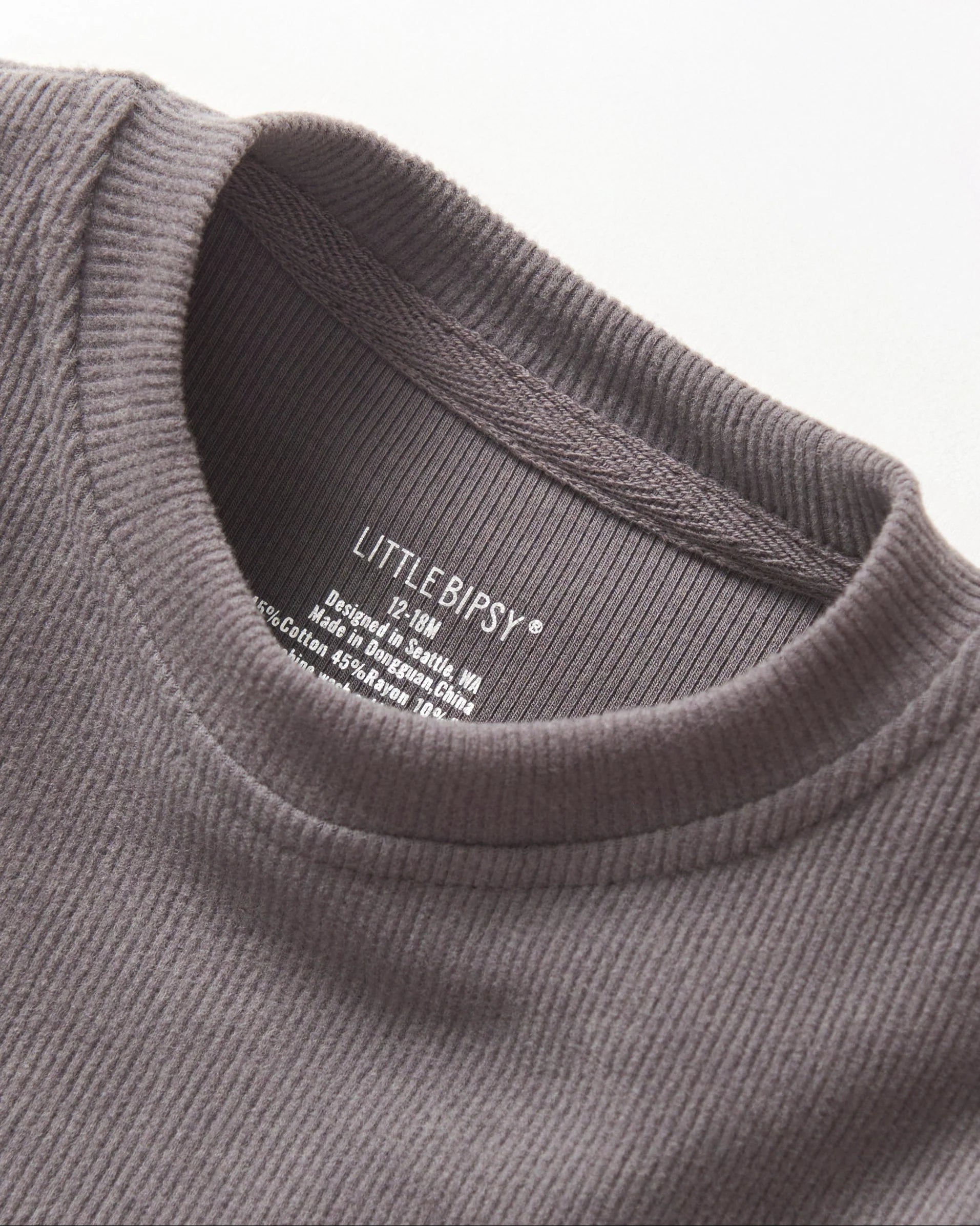 Long Sleeve Ribbed Tee | Graphite