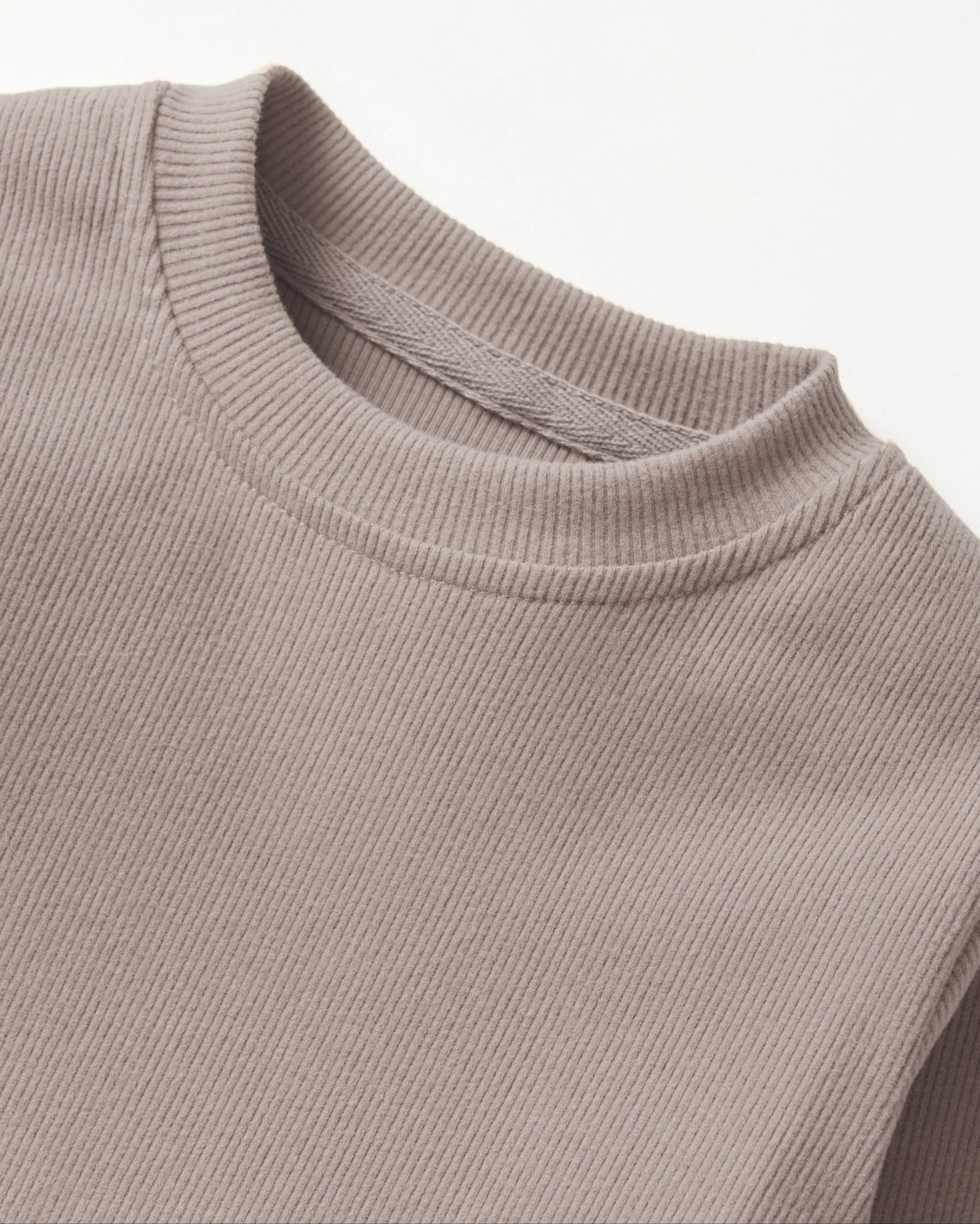 Long Sleeve Ribbed Tee | Mushroom