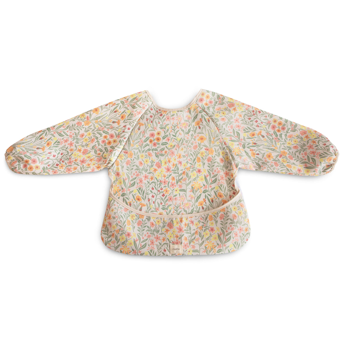 Mushie Long Sleeve Bib | Pastel Blooms