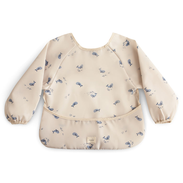 Mushie Long Sleeve Bib | Whales
