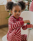 Scarlet Red Striped Thermal PJ Set