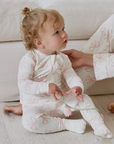 Bows Print on Ivory Convertible Sleeper