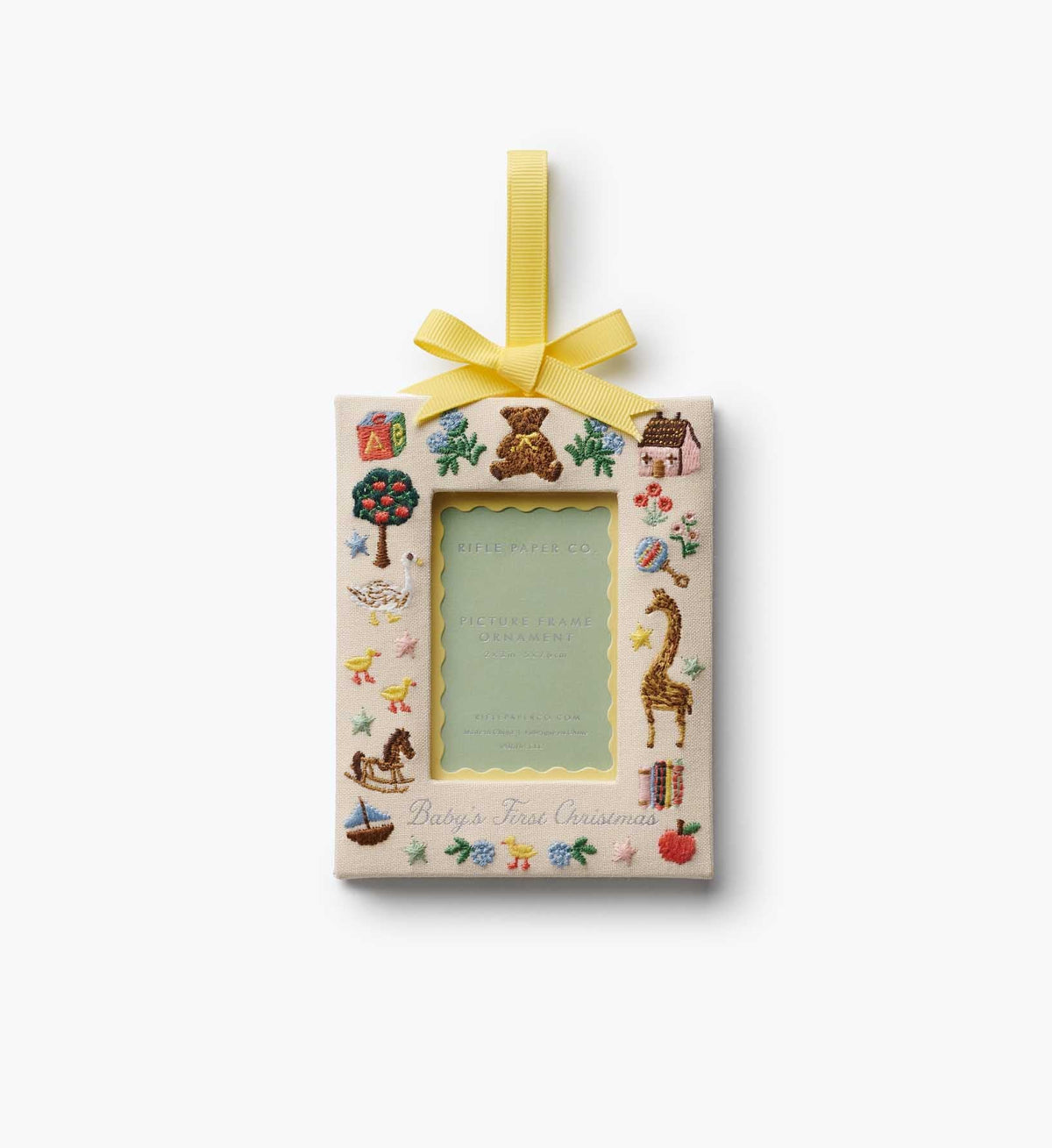 Embroidered Frame Ornament | Baby's First Christmas