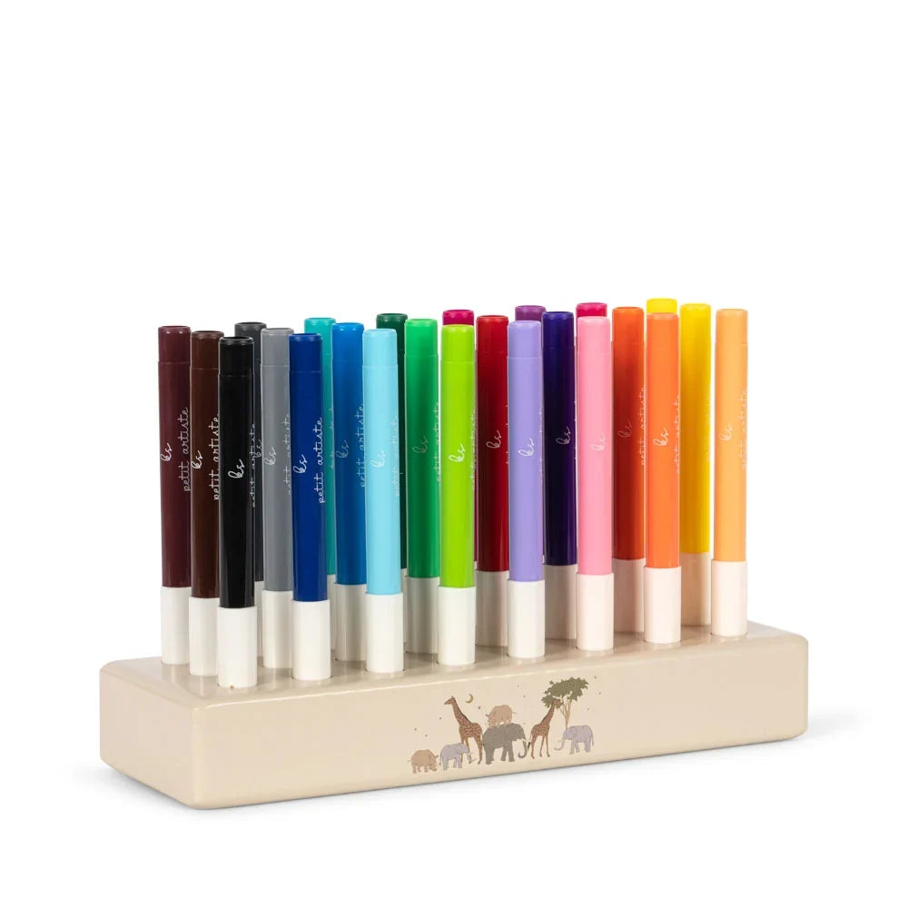 Markers in Wooden Block | 24PCS