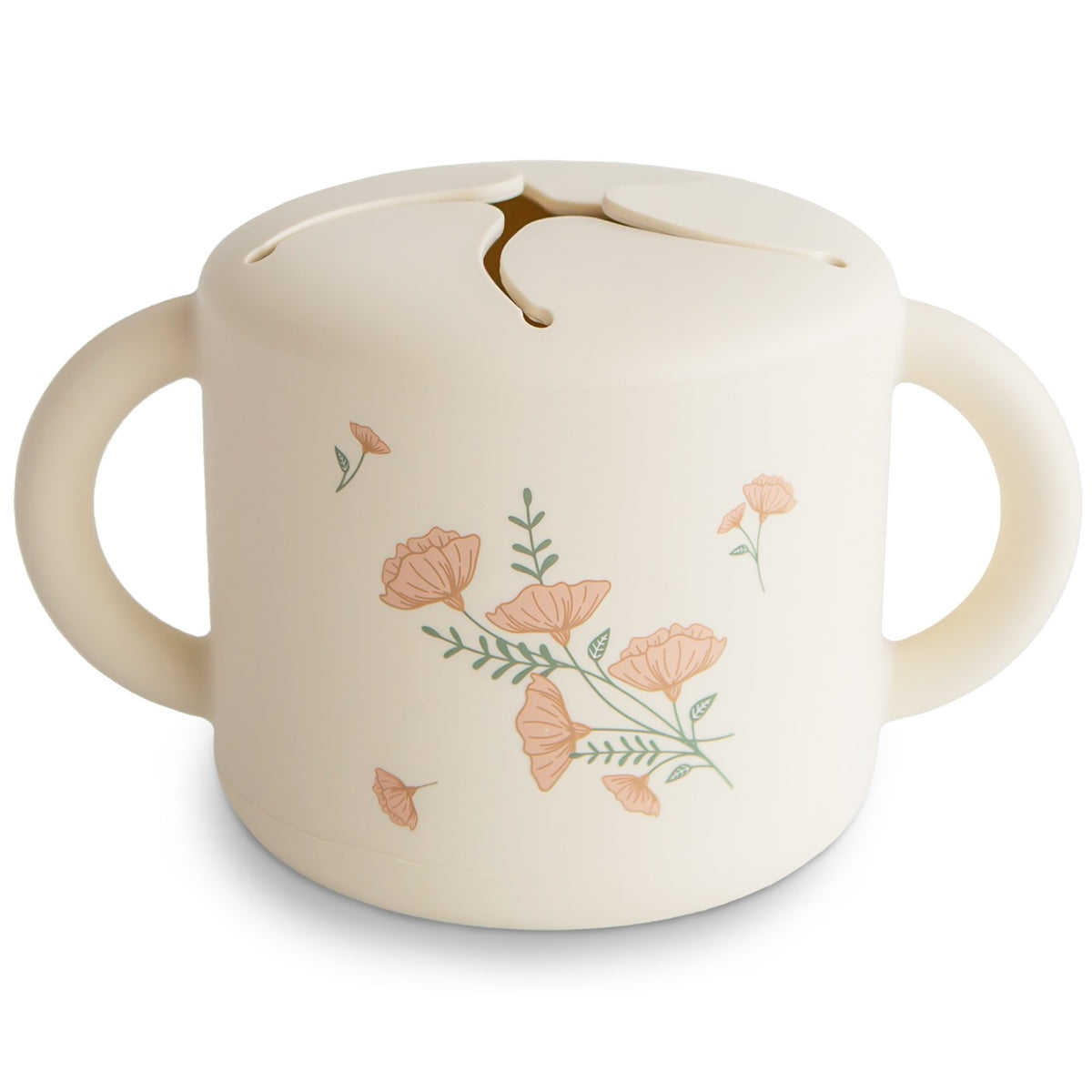 Mushie Silicone Snack Cup | Pink Flowers