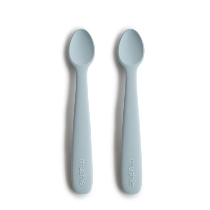 Mushie Silicone Feeding Spoons 2-Pack | Powder Blue