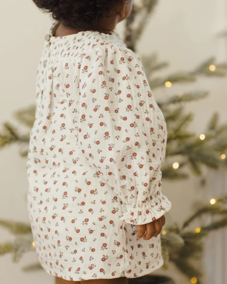 V Smocked Dress | Winter Ditsy