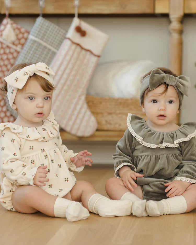 Velour Bow Headband | Holly Berry