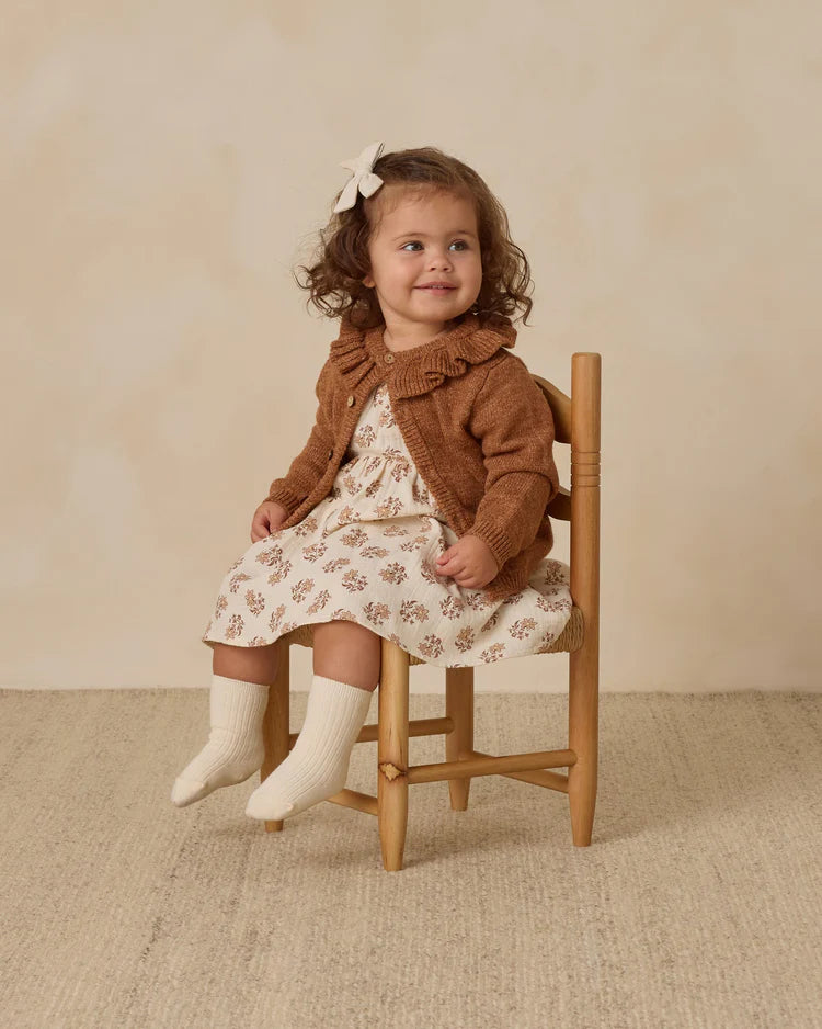 Ruffle Collar Cardigan | Heathered Cedar