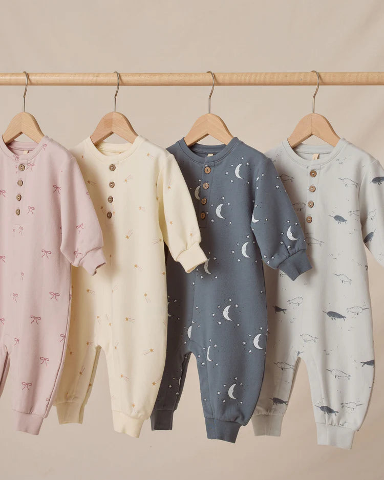Relaxed Fleece Jumpsuit | Silver Moons