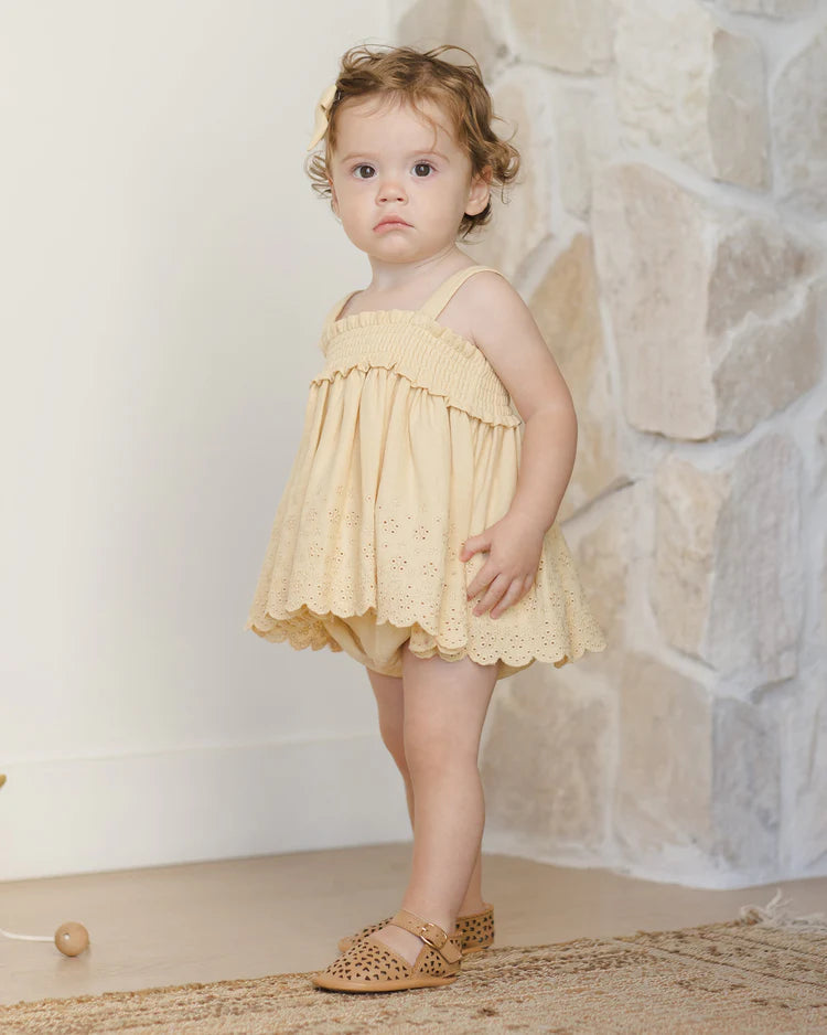 Mae Smocked Top + Bloomer Set | Yellow