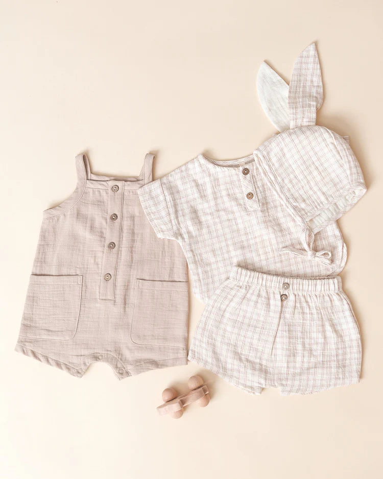Woven Boxy Top + Short Set | Oat Check