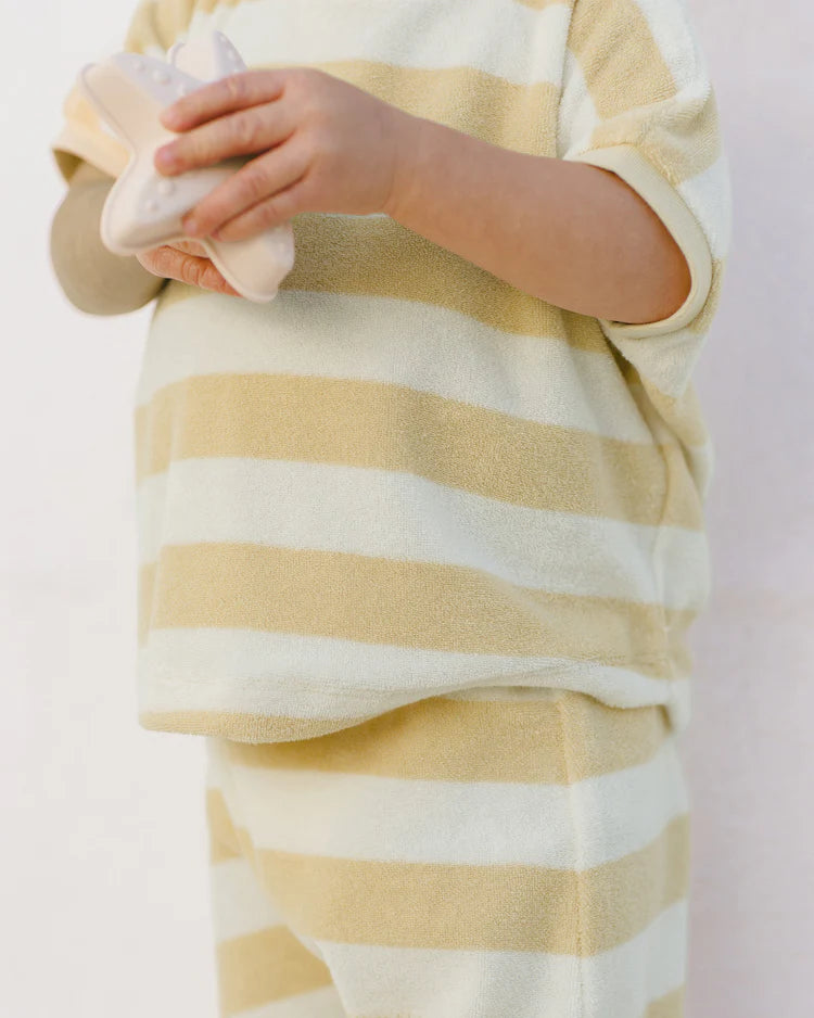 Terry Tee + Pant Set | Yellow Stripe