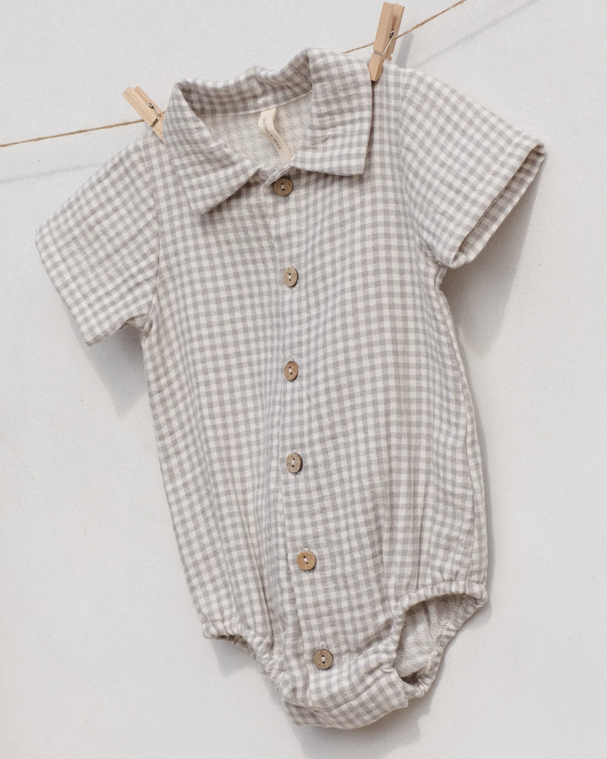 Matteo Romper || Sage Gingham