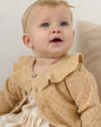 Ruffle Collar Cardigan || Butterscotch