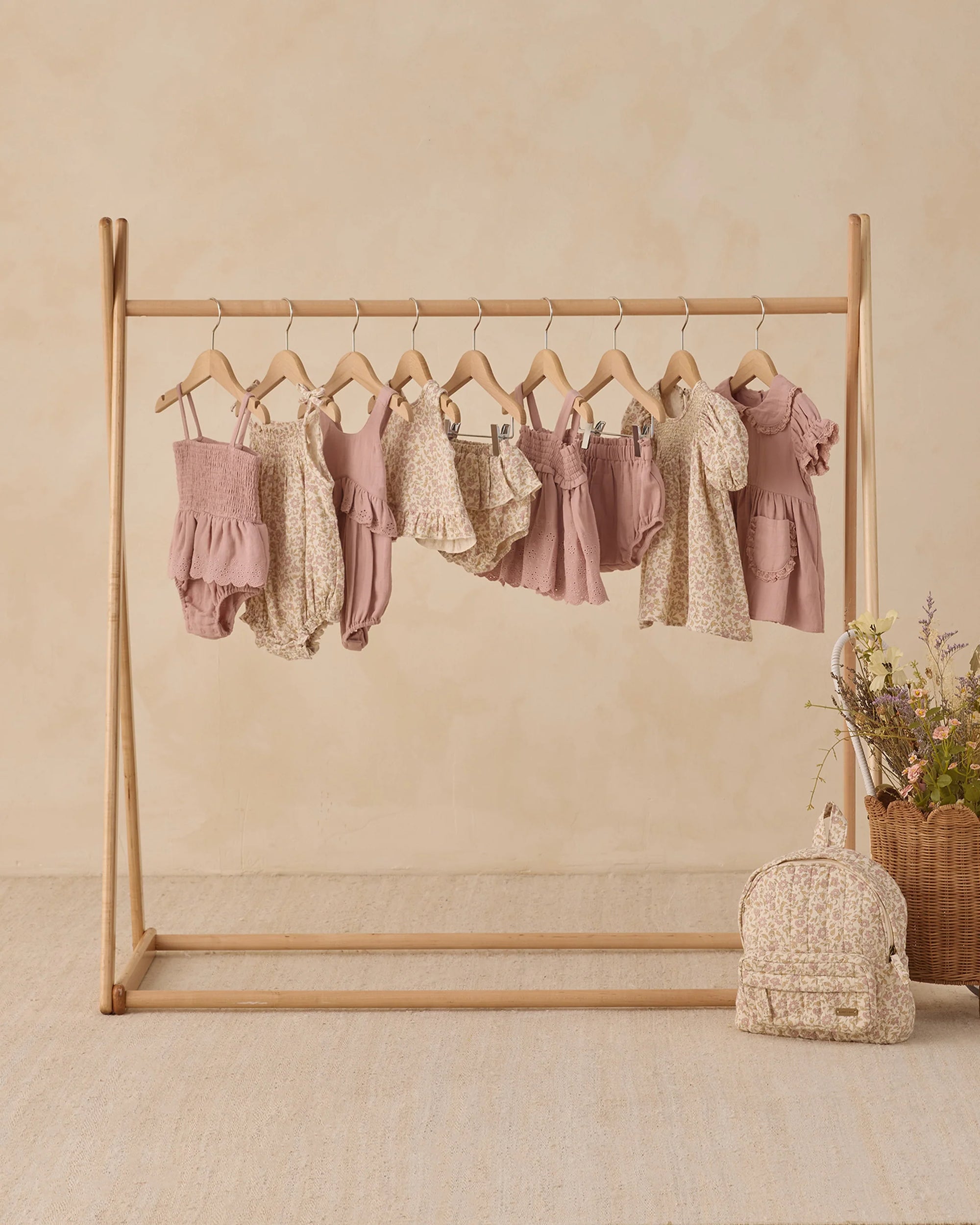 Mae Smocked Top + Bloomer Set || Mauve