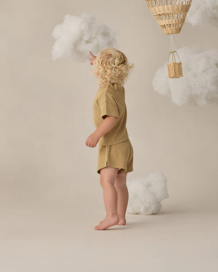 Waffle Tee &amp; Short Set || Honey