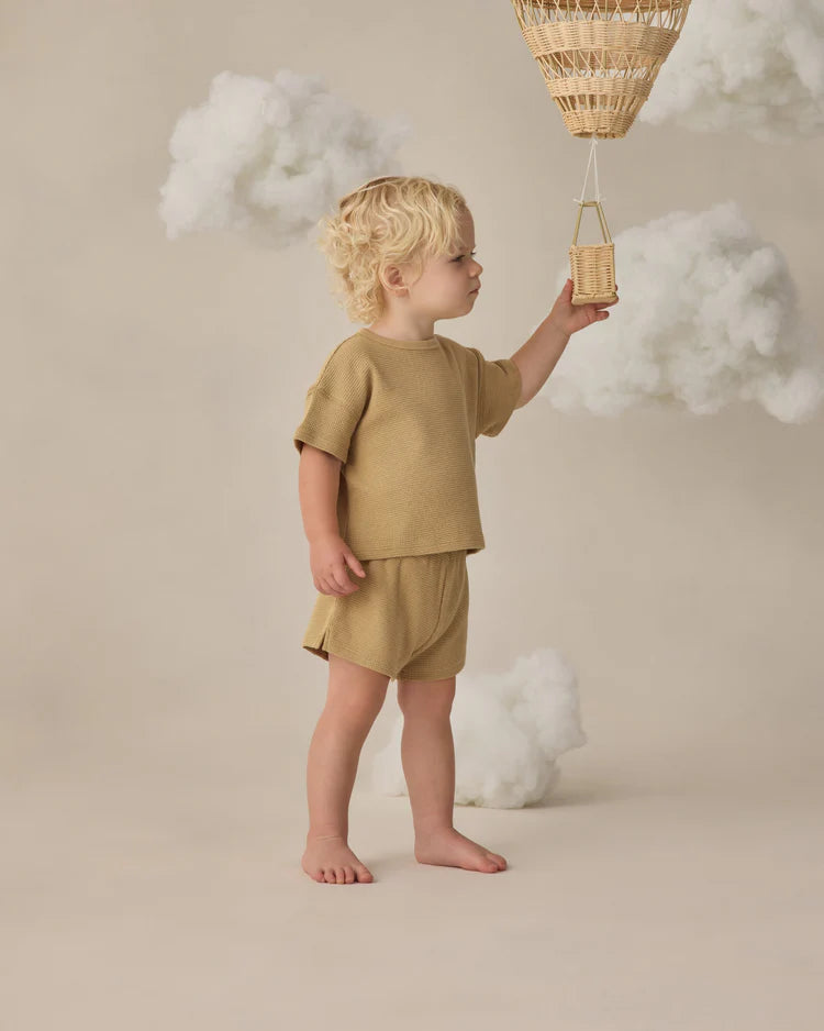 Waffle Tee &amp; Short Set || Honey