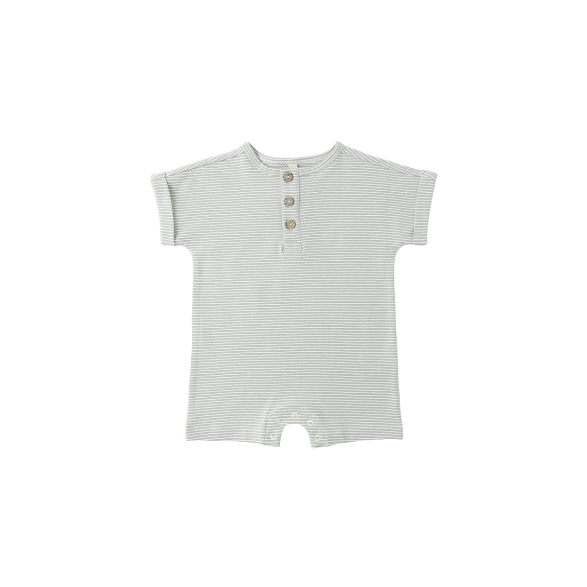 Quincy Mae Short Sleeve One-Piece | Sage Micro Stripe