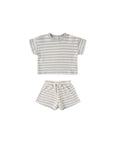 Waffle Tee & Short Set || Sky Stripe