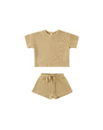 Waffle Tee & Short Set || Honey