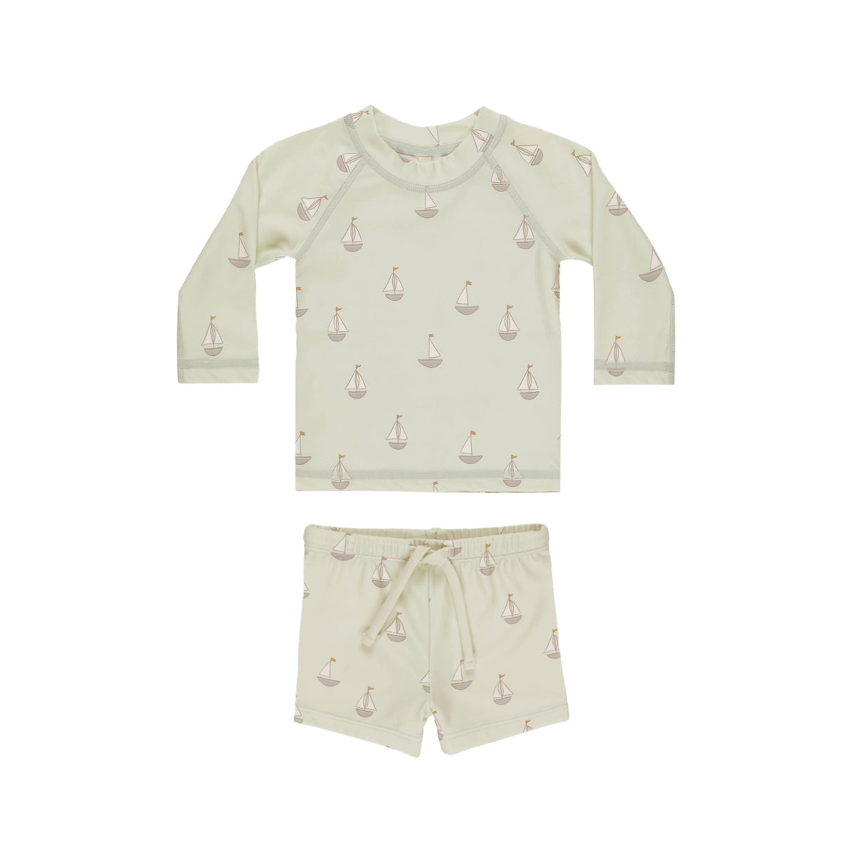 Quincy Mae Finn Rashguard + Short Set | Sailboats