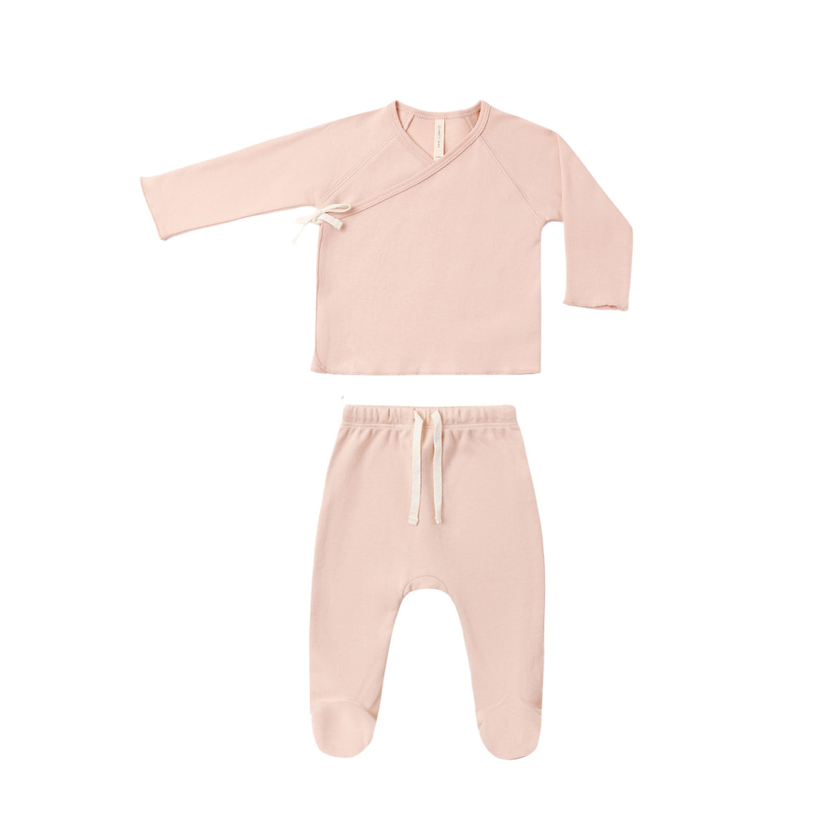 Wrap Top + Footed Pant Set | Dusty Rose