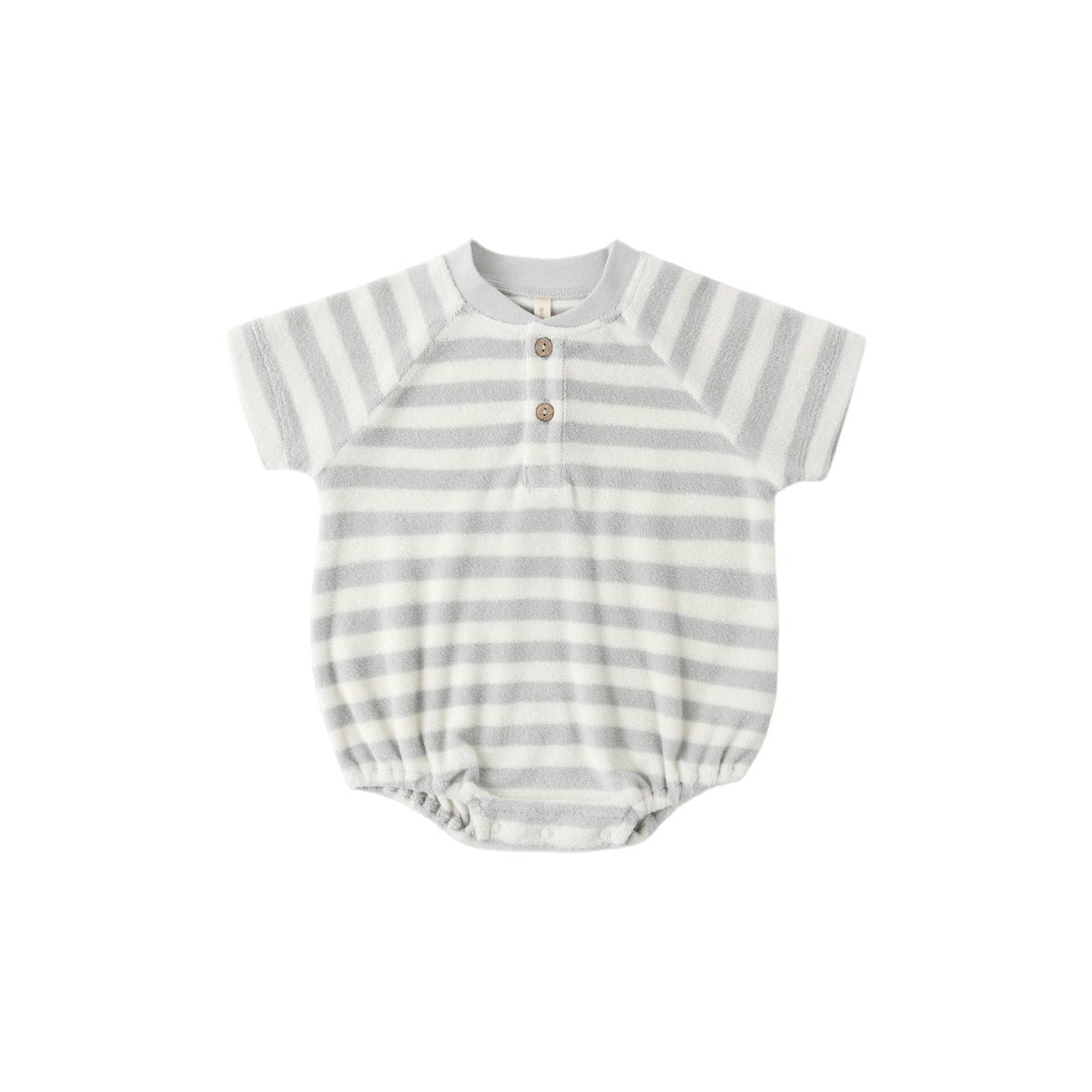 Quincy Mae Terry Henley Romper | Sky Stripe (18-24M)
