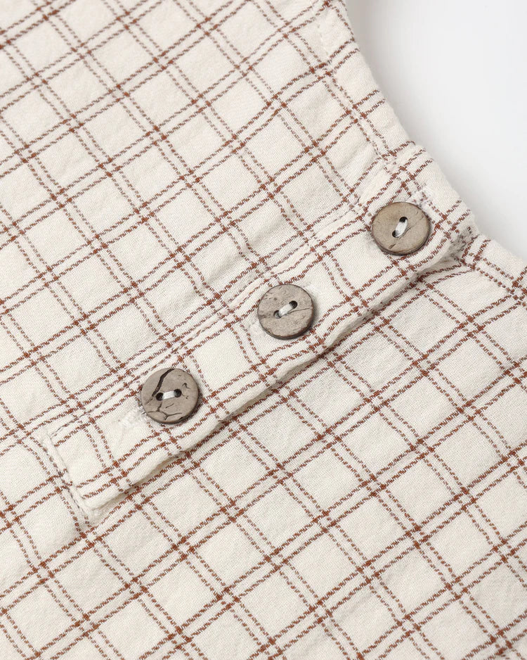 Woven Boxy Top | Cedar Check