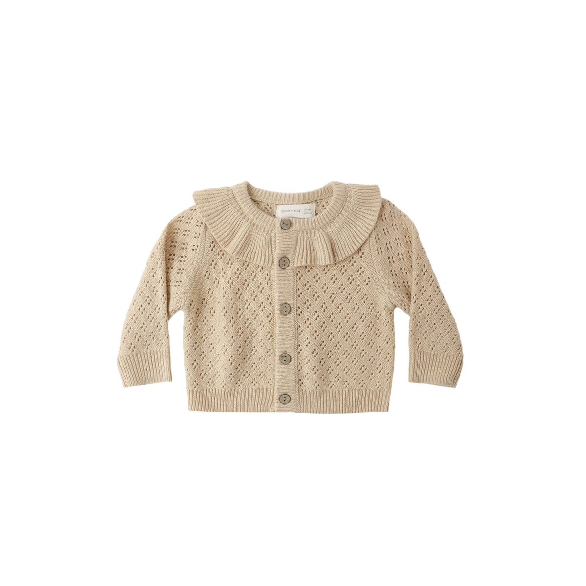 Quincy Mae Ruffle Collar Cardigan | Butterscotch