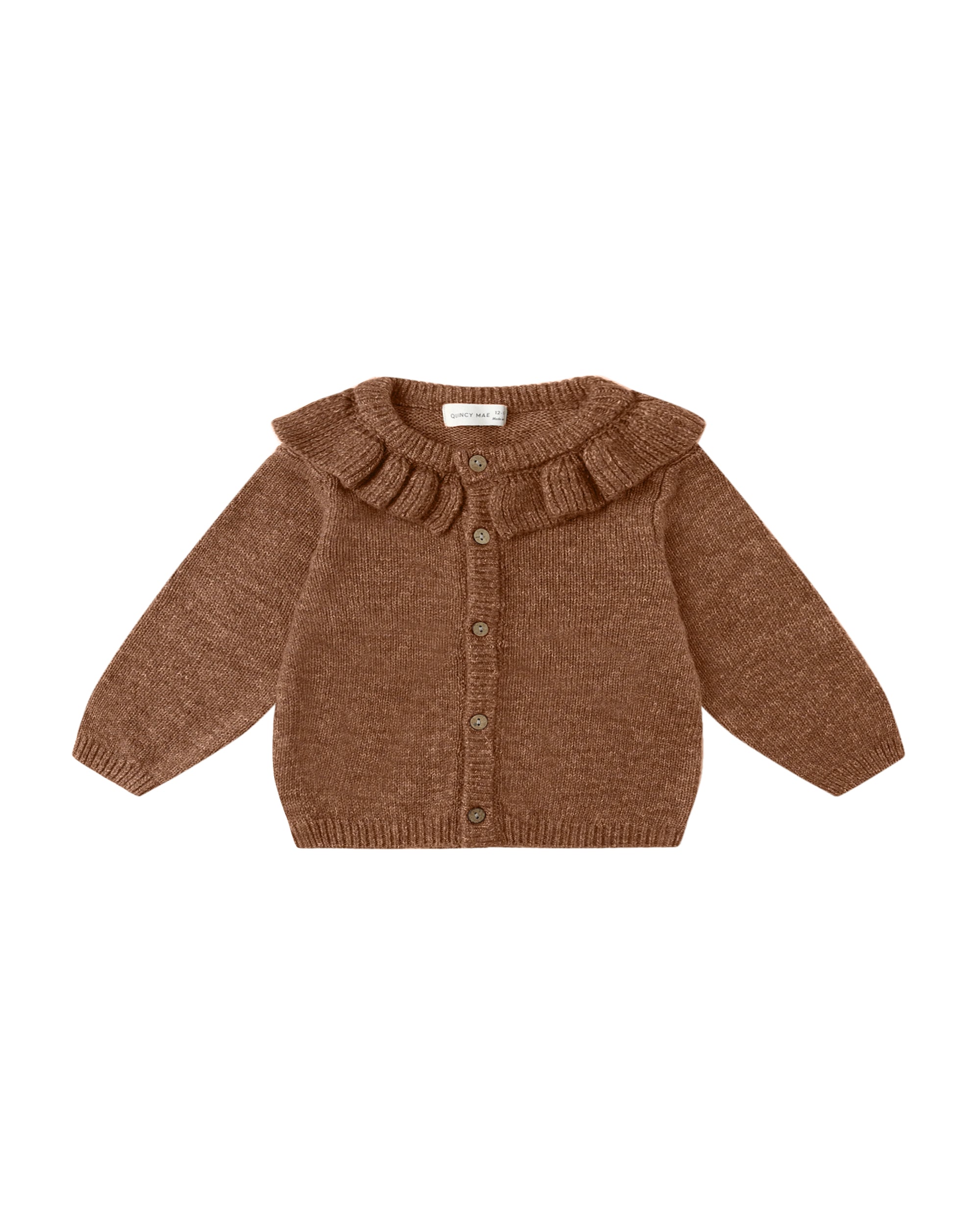 Ruffle Collar Cardigan | Heathered Cedar