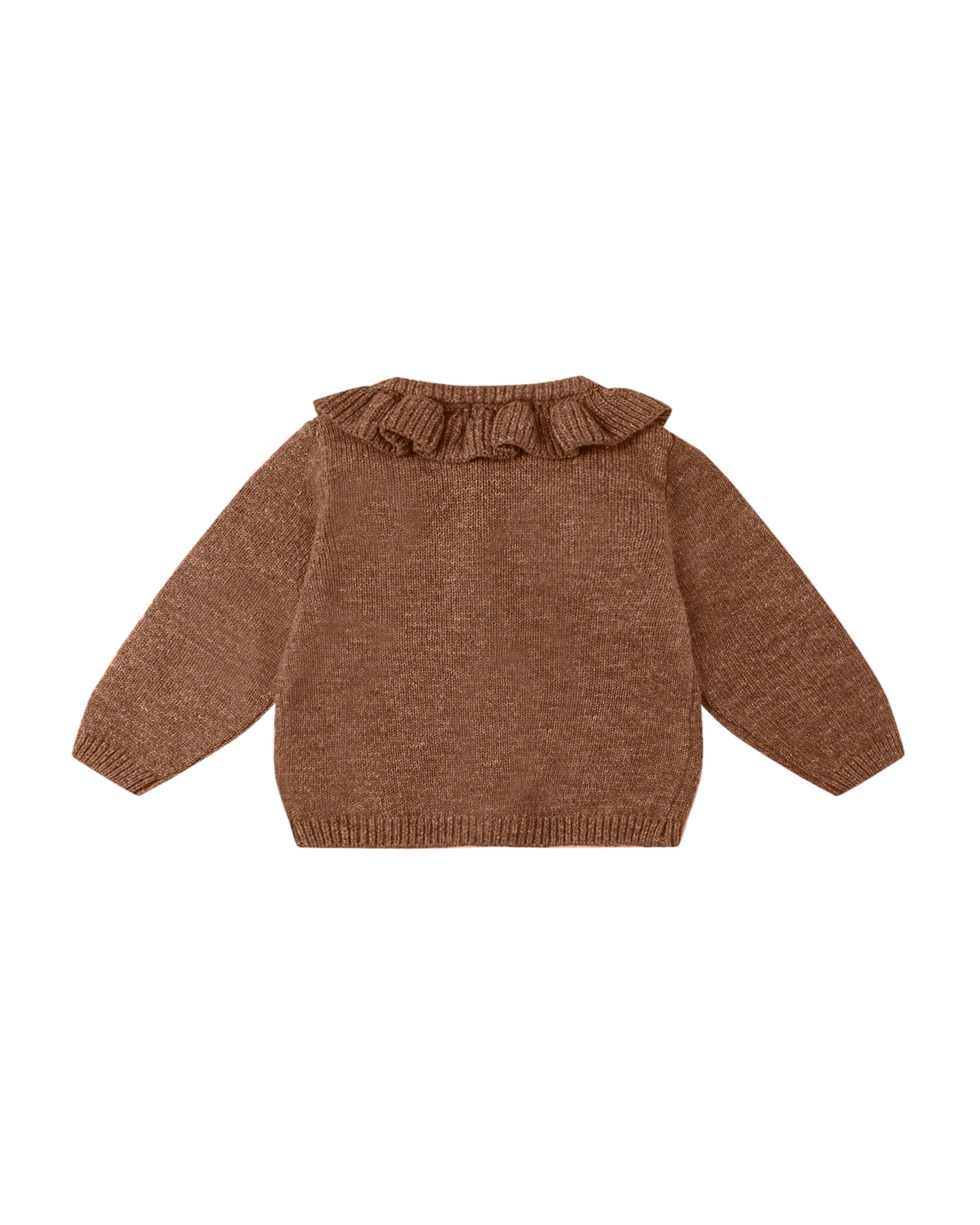 Ruffle Collar Cardigan | Heathered Cedar
