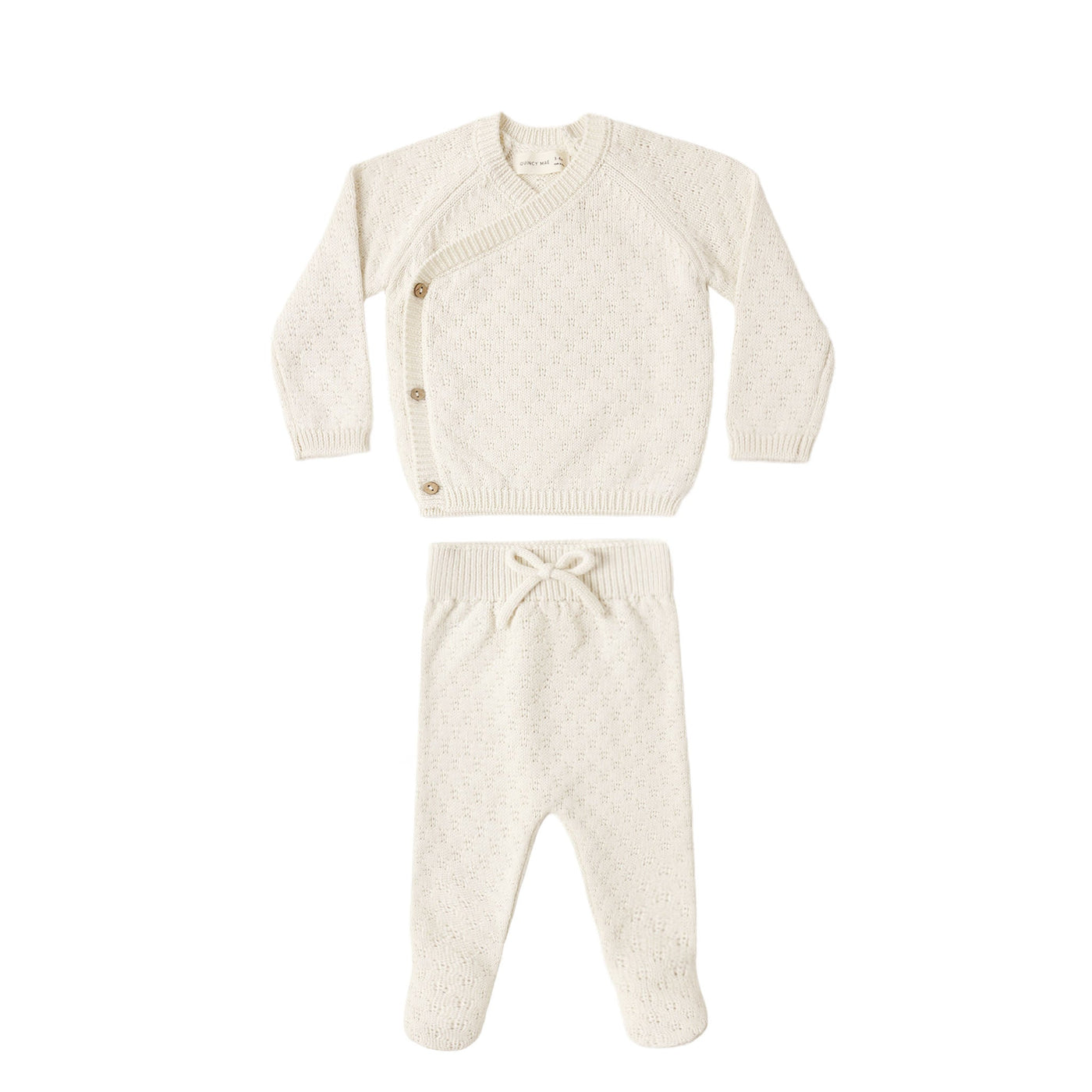 Knit Wrap Top + Pant Set | Natural
