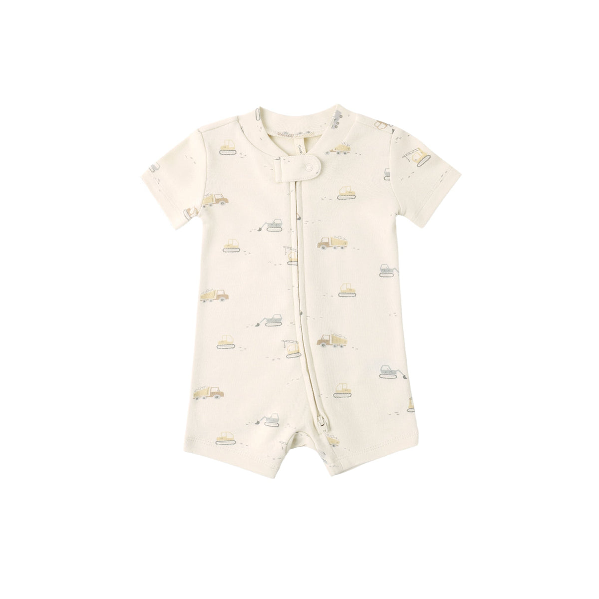 Quincy Mae Zip Short Sleeve Sleeper | Construction Trucks