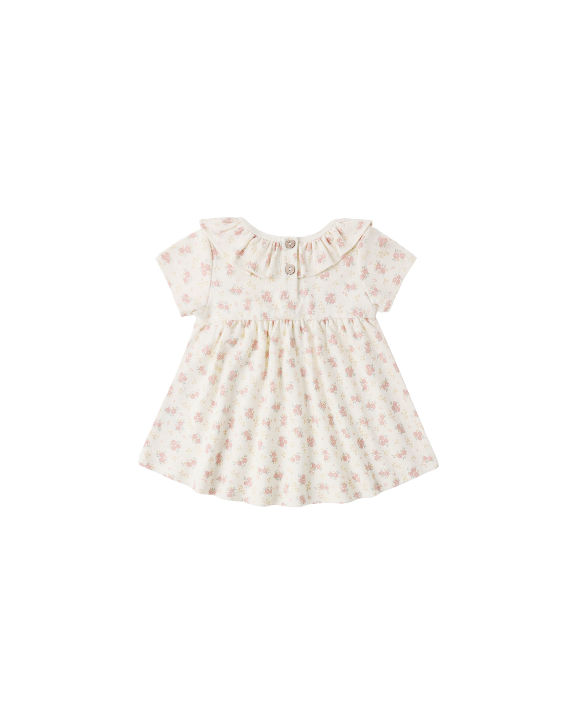 Ruffle Collar Jersey Dress || Flower Field