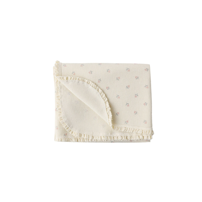 Quincy Mae Waffle Baby Blanket | Mauve Ditsy