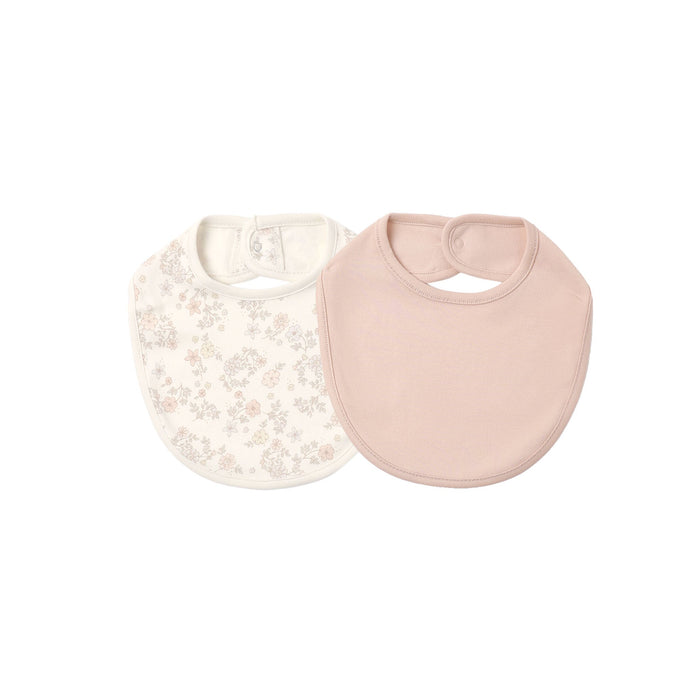 Jersey Snap Bib, 2 Pack | Floral Vine, Dusty Rose