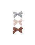 Bow W. Clip, Set Of 3 || Sky, Blush, Poppy