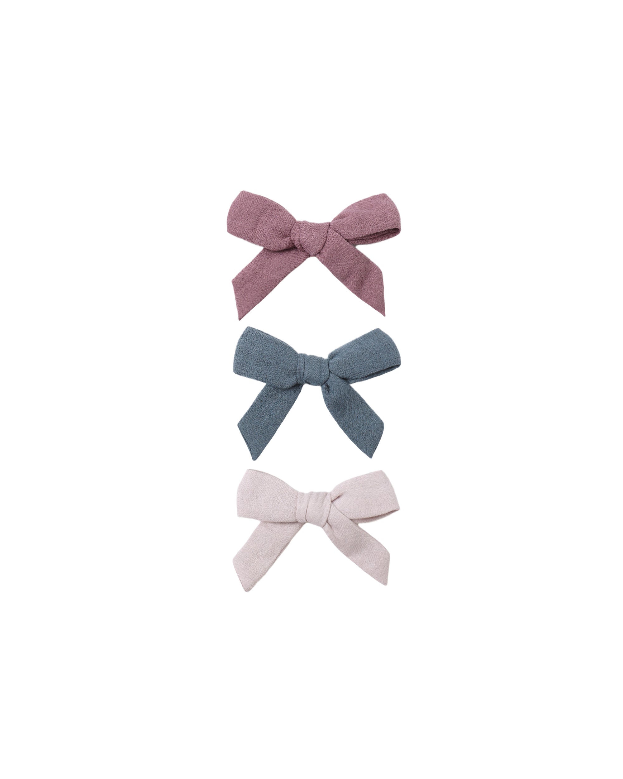Bow W. Clip, Set of 3 | Mulberry, Ocean, Lilac