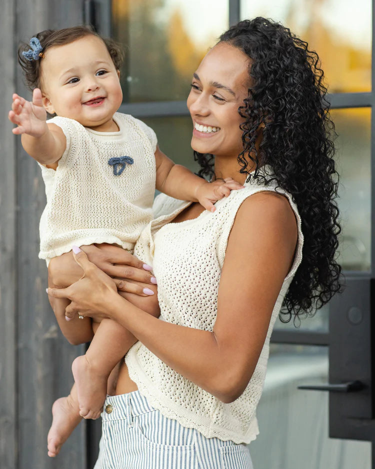 Scallop Knit Baby Set | Natural