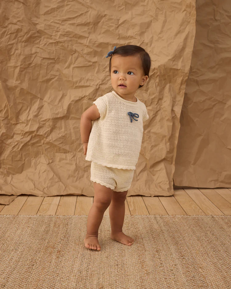Scallop Knit Baby Set | Natural