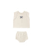 Scallop Knit Baby Set | Natural