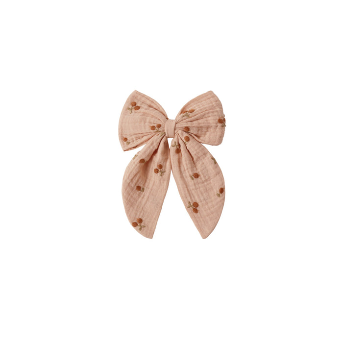 Rylee & Cru Oversized Bow | Cherry Embroidery