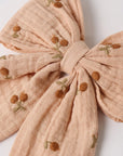 Oversized Bow || Cherry Embroidery
