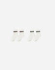Stripe Socks, Set of 2 | Brown + Green Stripe