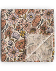 Organic Cotton Muslin Swaddle Blanket | Retro Flowers