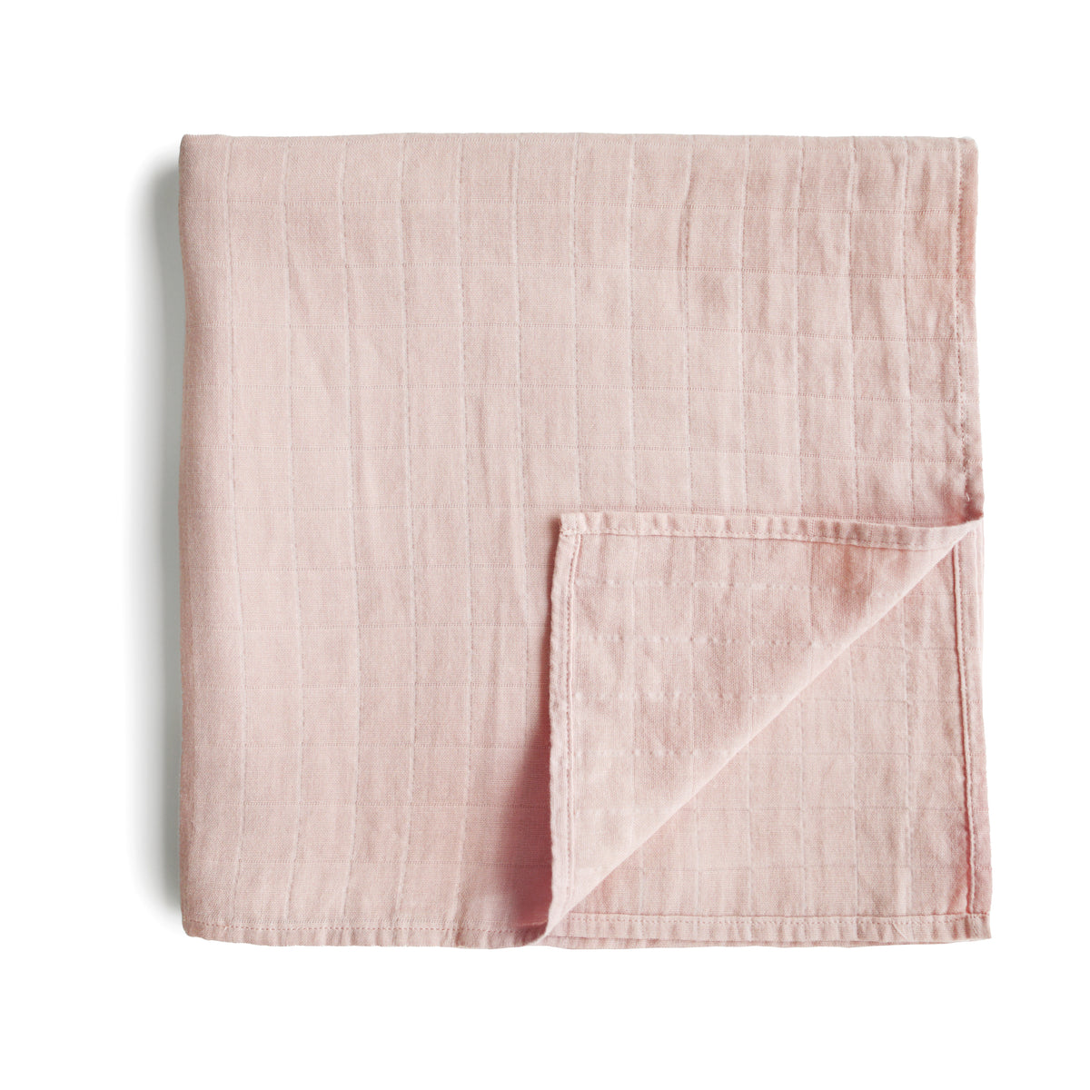 Mushie Organic Cotton Muslin Swaddle Blanket | Rose Vanilla