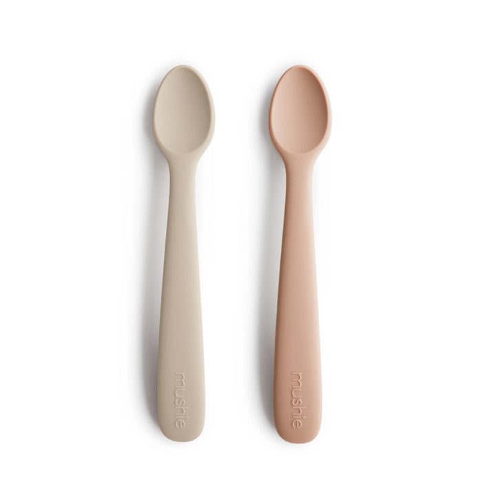 Mushie Silicone Feeding Spoons 2-Pack | Blush/Sand
