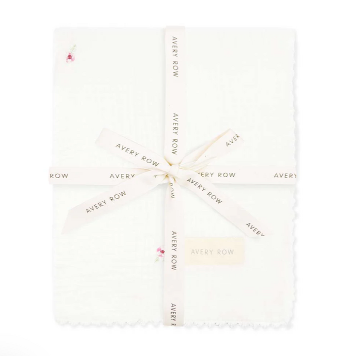 Embroidered Muslin Blanket | Anemone