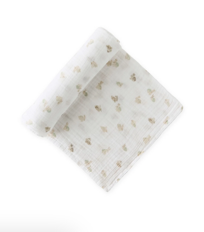 Pehr Organic Cotton Muslin Swaddle | Hoppy Bunny